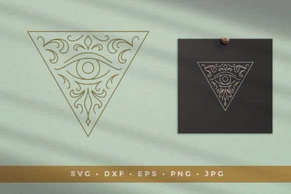 All Seeing Eye in Floral Triangle Cut Files