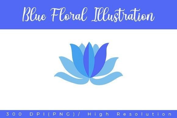 Blue Floral Illustration: A Versatile Design Asset for Creatives