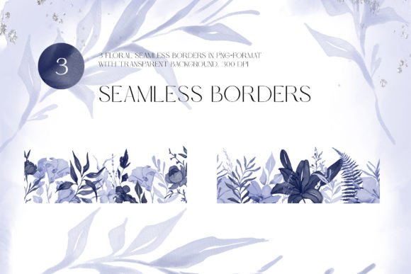Integrating Navy Blue Floral Seamless Borders into Your Creative Workflow