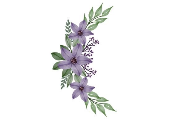 Purple Watercolor Floral Frame: A Versatile Asset for Creative Workflows