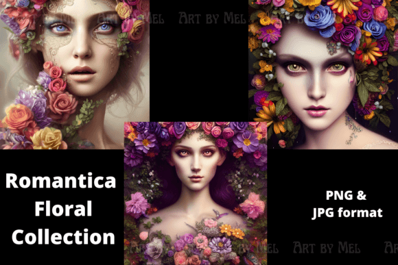 Romantica Floral Portrait Collection: A Digital Art Investment for Creatives and Entrepreneurs